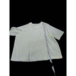C.M. Shapes Shirt Womens 4X Knit Cream Colored Short  Sleeve Pullover Shirt VTG